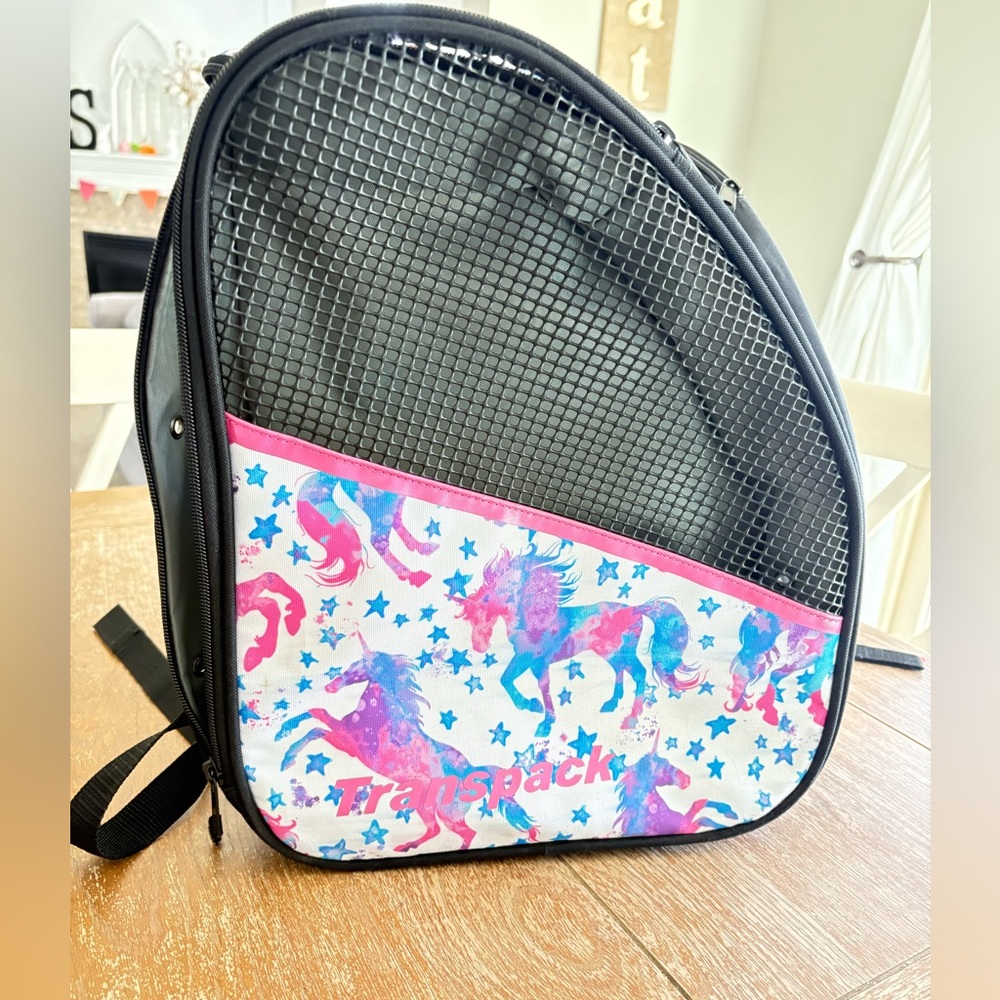 Unicorn Transpack Ice Skate Backpack - Black and Pink
